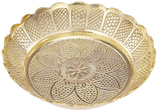 Solid Brass Decorative Nakshi Plate for Puja