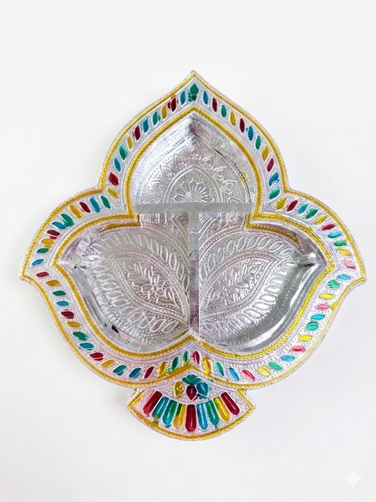 Meenakari Leaf Shape Storage / Decorative Multipurpose Gift Box