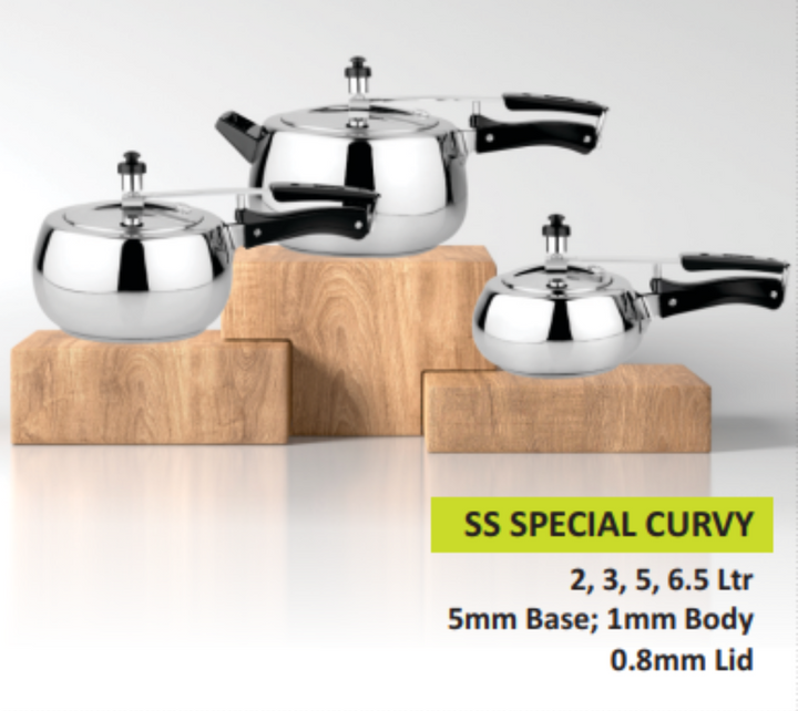 Madhu SS Special Curvy Pressure Cooker - 5 Liter