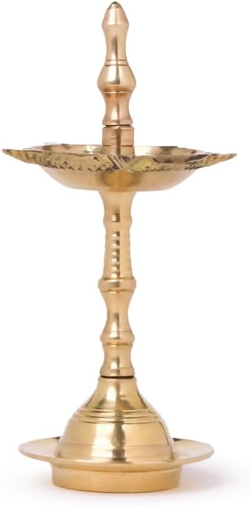 Brass Akhand Diya Glass