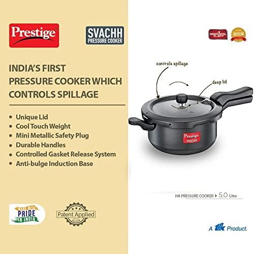 Prestige Svachh Hard Anodized Pressure Cooker - 5 Liter