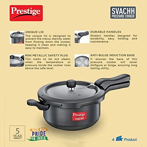Prestige Svachh Hard Anodized Pressure Cooker - 5 Liter