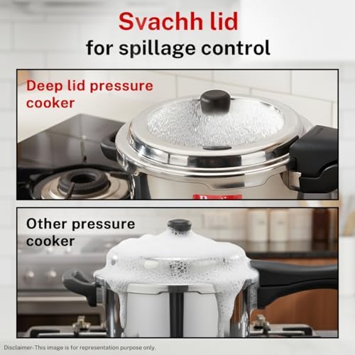 Prestige Deluxe Alpha Svachh Stainless Steel Pressure Cooker - 8 Liter