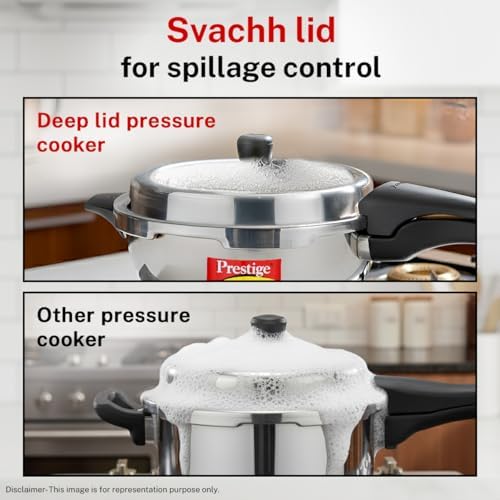 Prestige Svachh Stainless Steel Senior Pan Pressure Cooker - 5 Liter