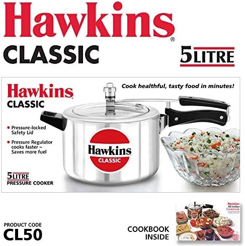Hawkins Classic Aluminium Pressure Cooker - 1.5 Liter