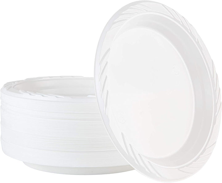 Disposable 7 Inch White Plastic Plates