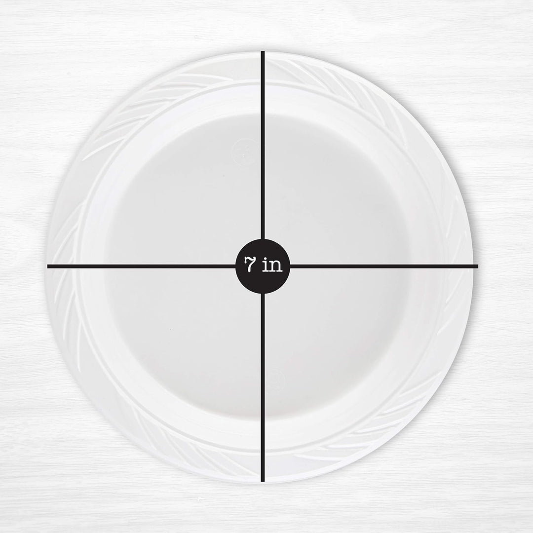 Disposable 7 Inch White Plastic Plates