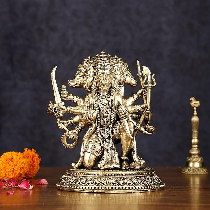Hanuman statue orange & gold