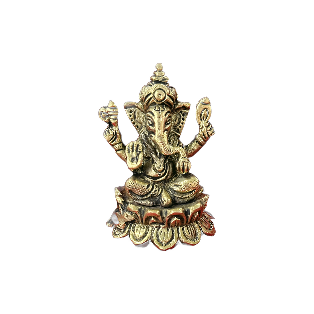 Brass Ganesh Statue on Lotus