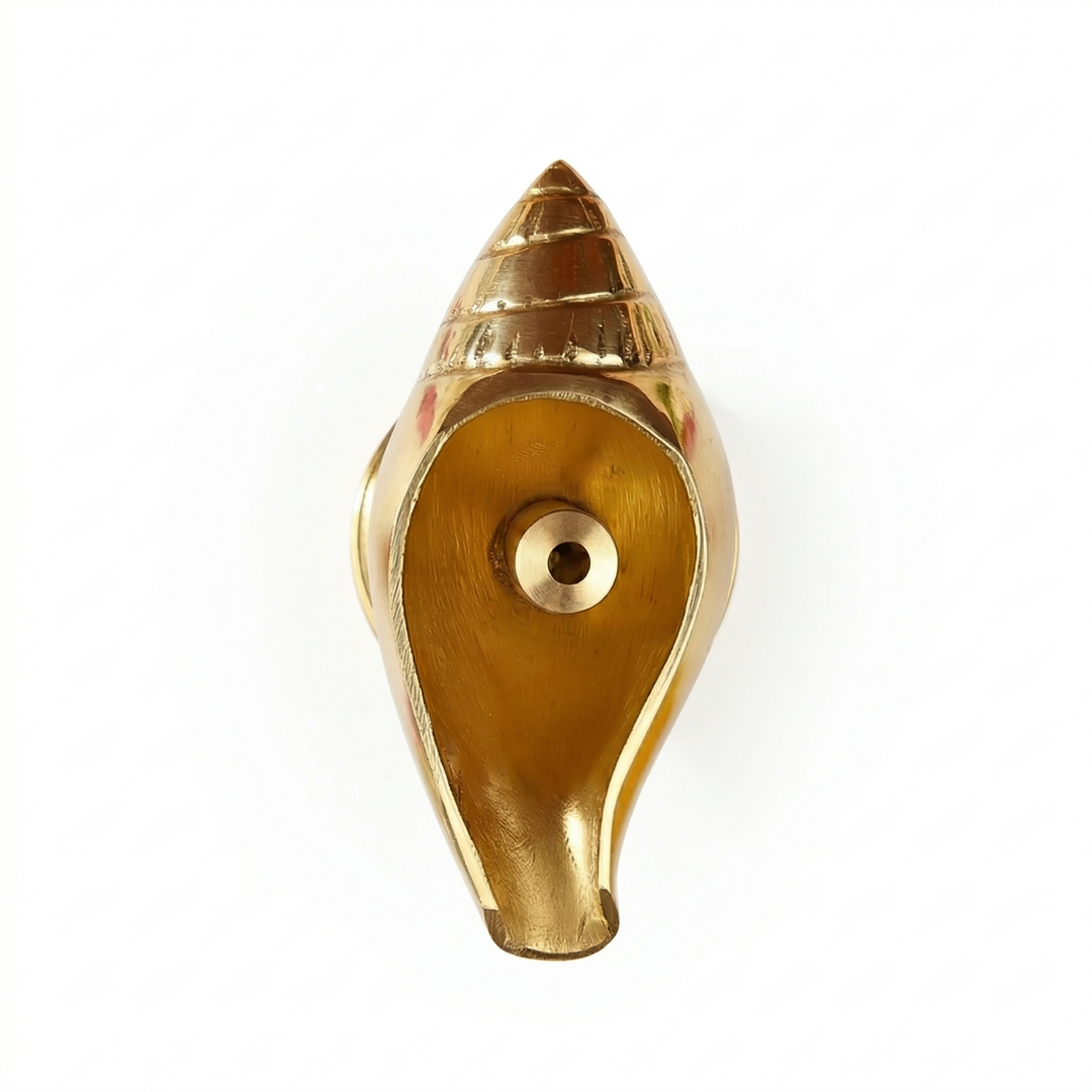 Pure Brass Akhand Diya - Shankh Shape Oil Lamp