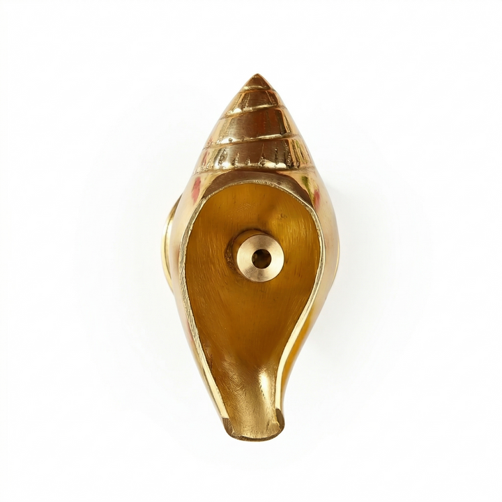 Pure Brass Akhand Diya - Shankh Shape Oil Lamp