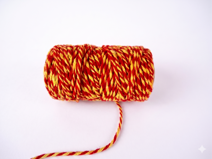 Red & Yellow Raw Cotton Moli Thread (Raksha Dhaga) for Pooja