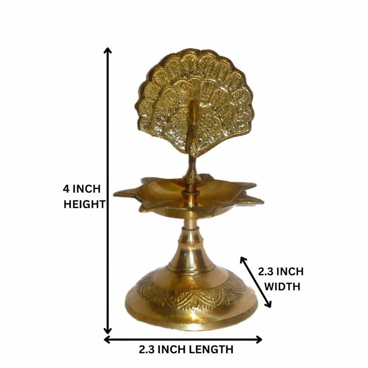 Brass Peacock Divi - 1 Step Pooja Diya