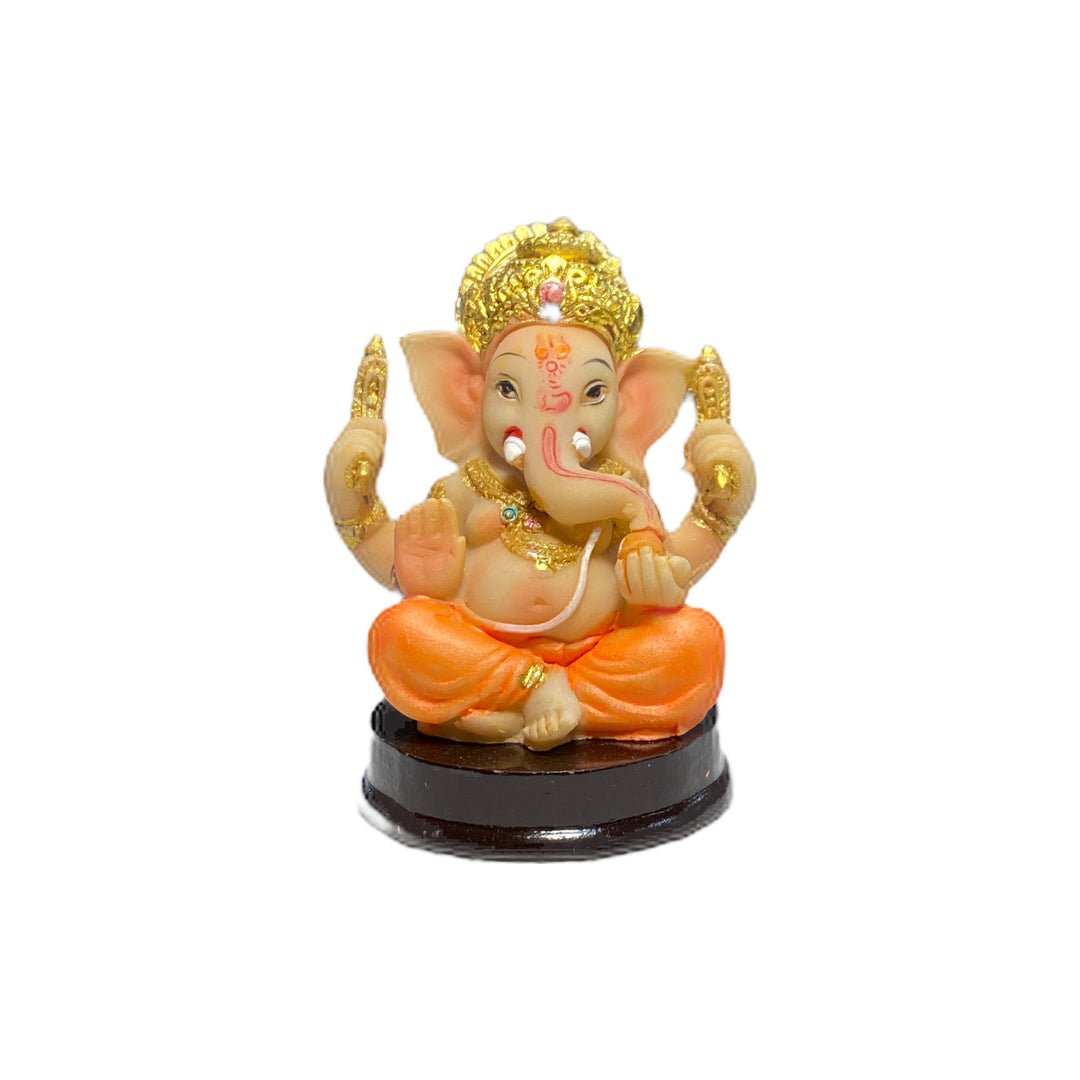 Ganesh Statue (Orange Pitambari)