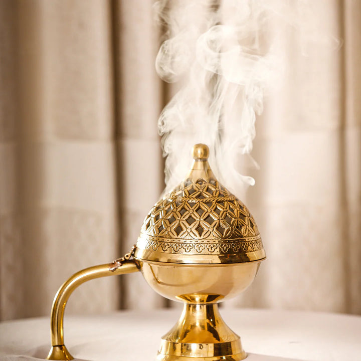 Brass Dhoop Dani with Lid & Brass Handle