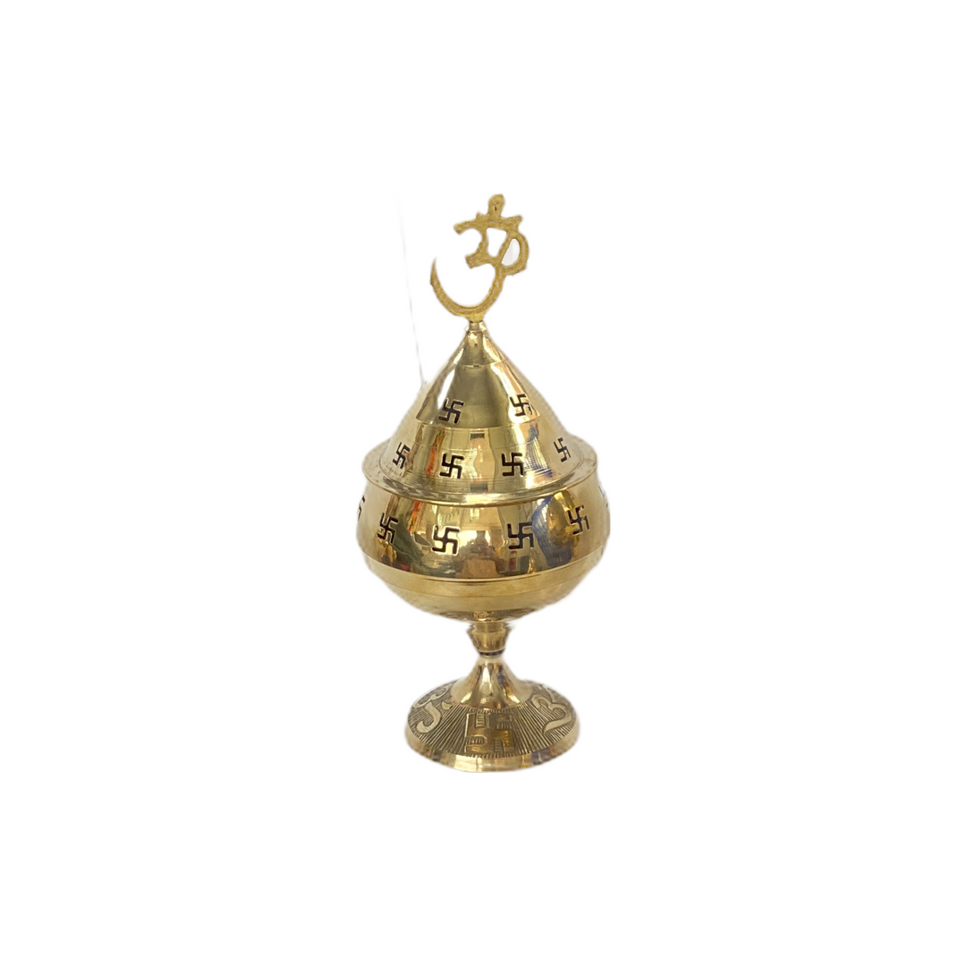 Brass Akhand Diya with Lid