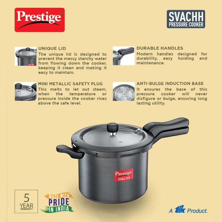 Prestige Svachh Hard Anodized Pressure Cooker - 7.5 Liter