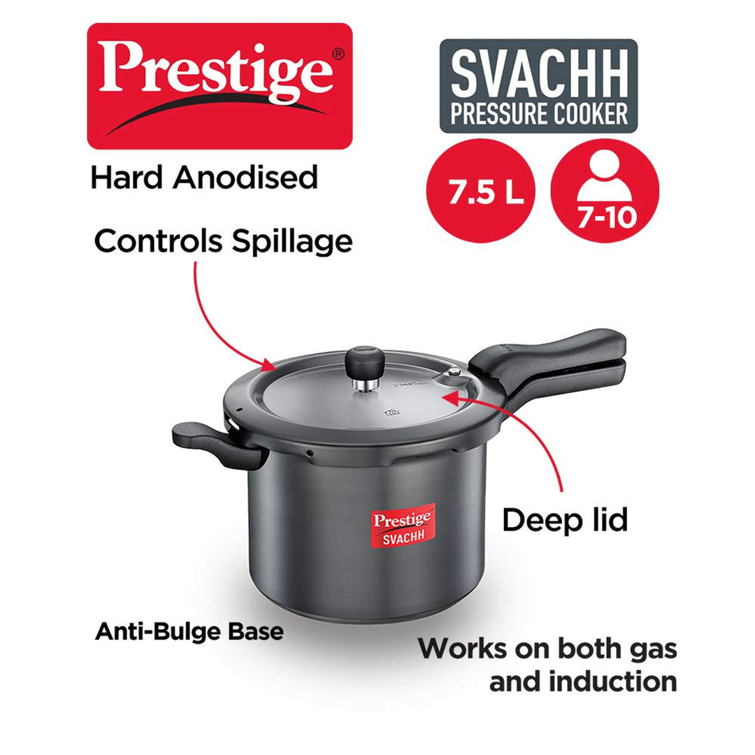 Prestige Svachh Hard Anodized Pressure Cooker - 7.5 Liter